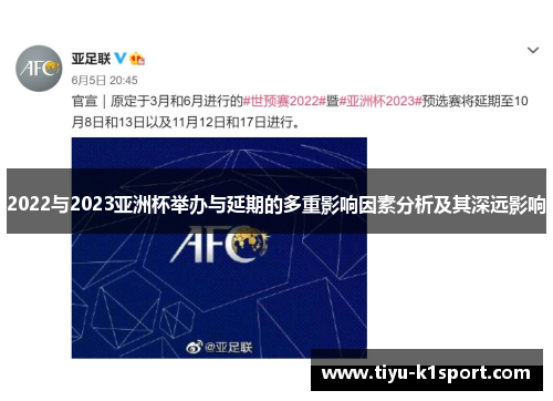 2022与2023亚洲杯举办与延期的多重影响因素分析及其深远影响 2022与2023亚洲杯举办与延期的多重影响因素分析及其深远影响