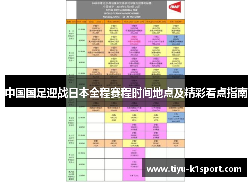 中国国足迎战日本全程赛程时间地点及精彩看点指南 中国国足迎战日本全程赛程时间地点及精彩看点指南
