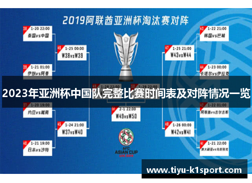 2023年亚洲杯中国队完整比赛时间表及对阵情况一览